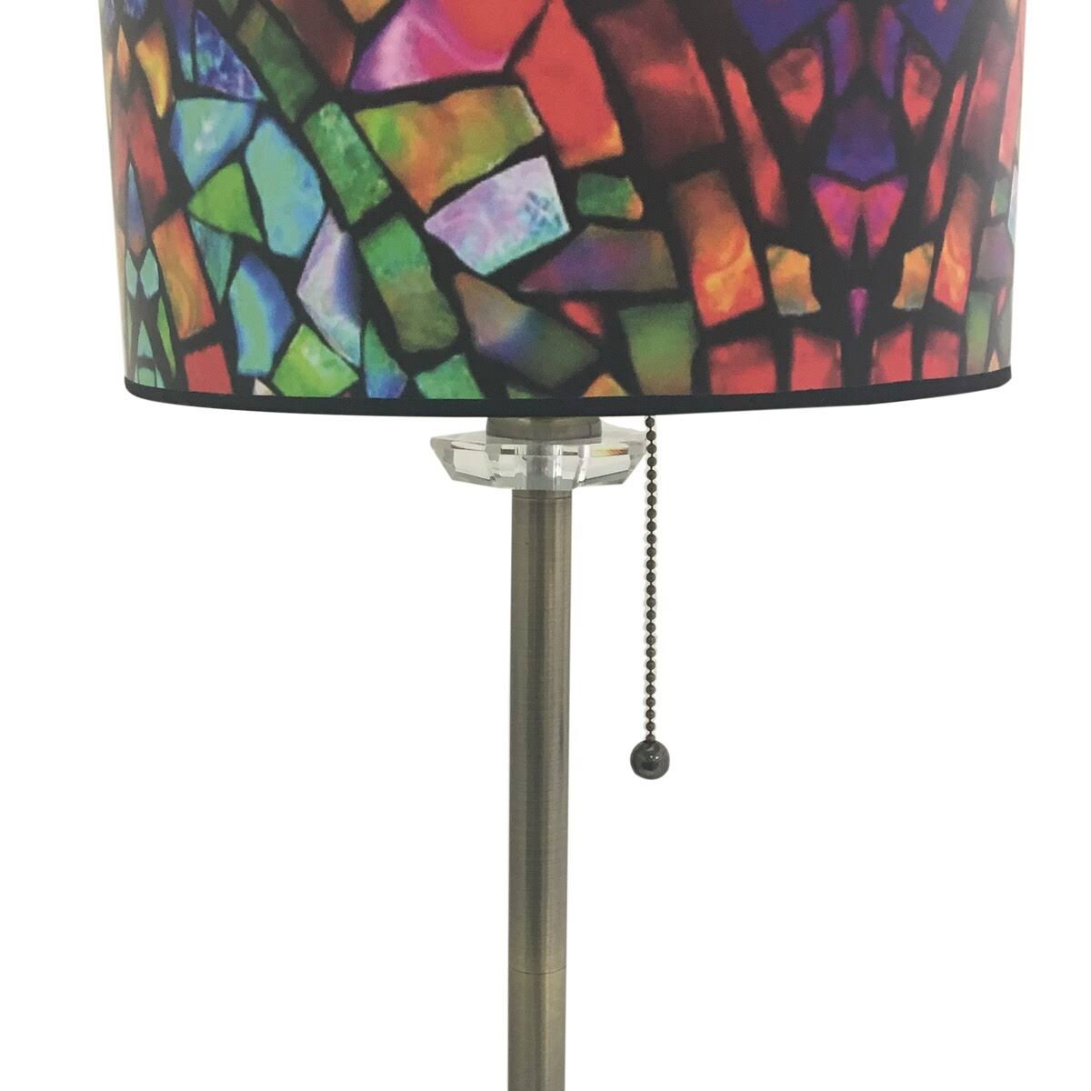 Buffet Lamp with Mosaic Stained Glass Shade, Set of 2 D7187