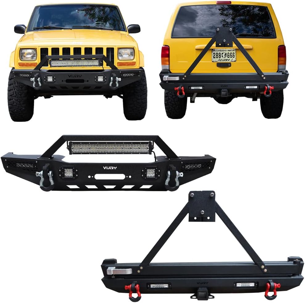 Front and Rear Bumper with LED Lights and Winch Plate and Tire Carrier X931859