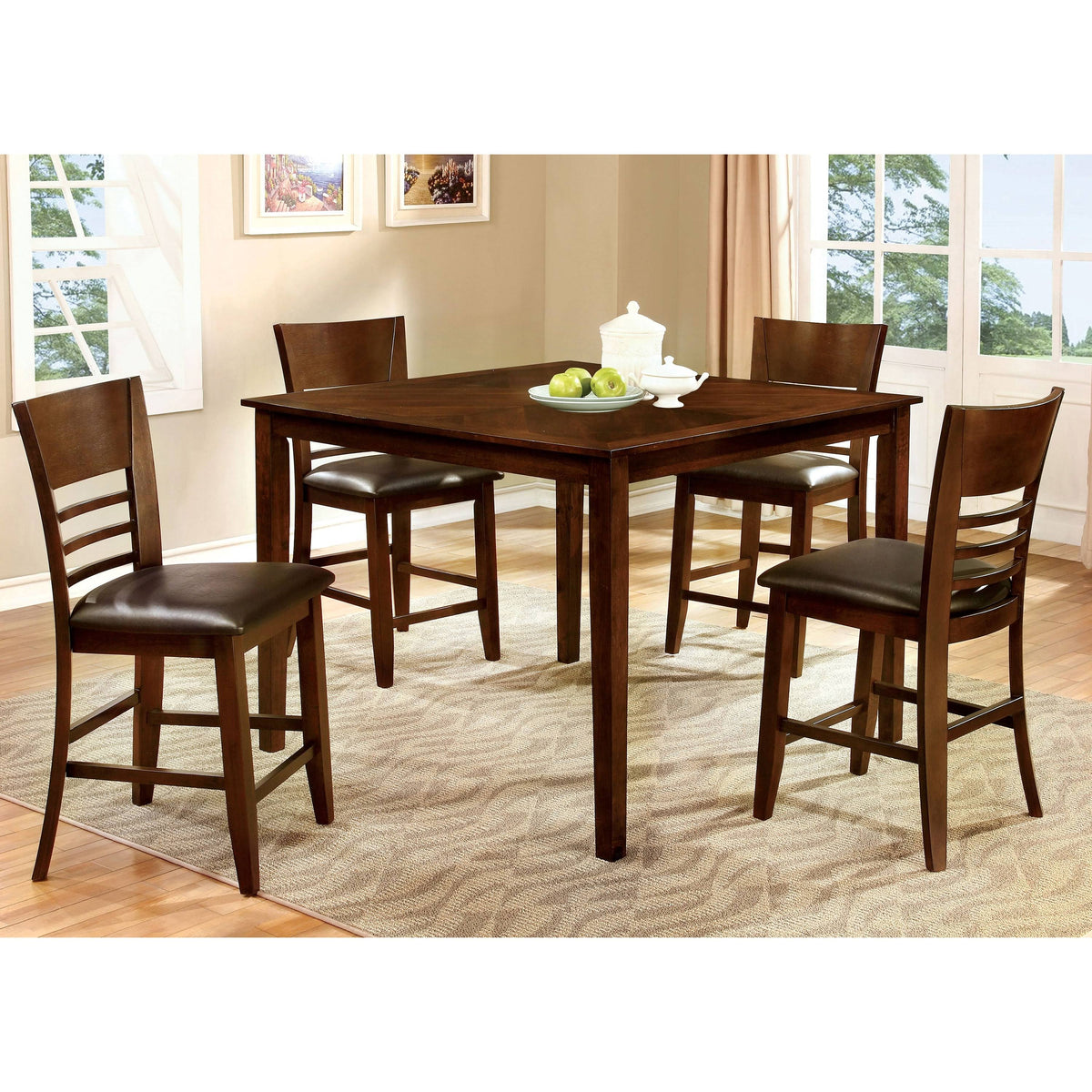 Cherry Counter Chair Set of 2 J37737