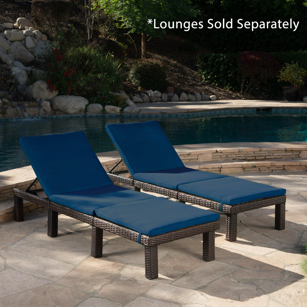 Blue Water Resistant Chaise Lounge Cushion, Set of 2 K6162