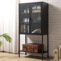 White 2-Tier Metal Storage Cabinet with Door R354036