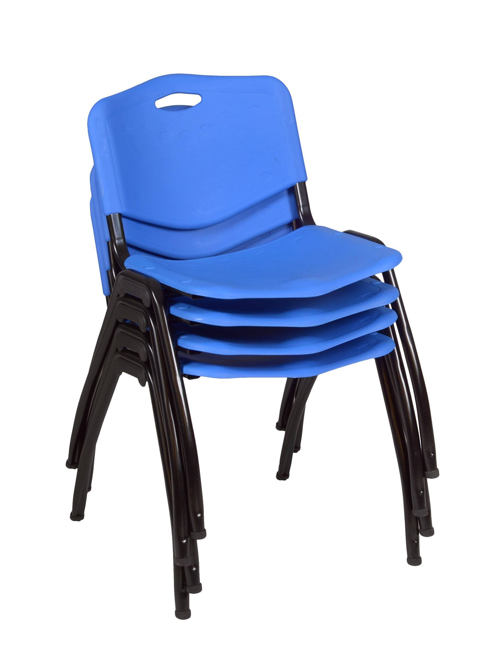 84x22 x 24x22 Training Table Maple Stack Chairs Blue G7299