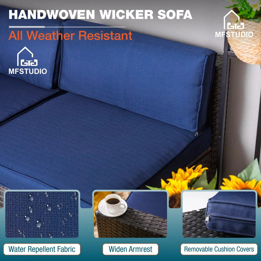 Navy Blue 6 Piece Patio Conversation Set G363