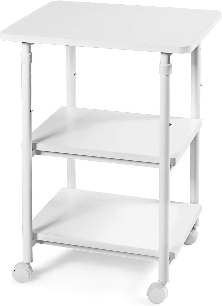 2-Tier Rolling Printer Cart with 2 Storage Shelves V918
