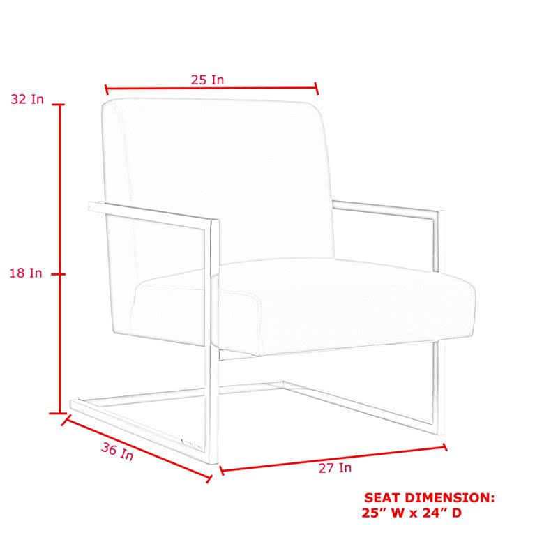 PU Leather Accent Chair Light Grey/Chrome E4997
