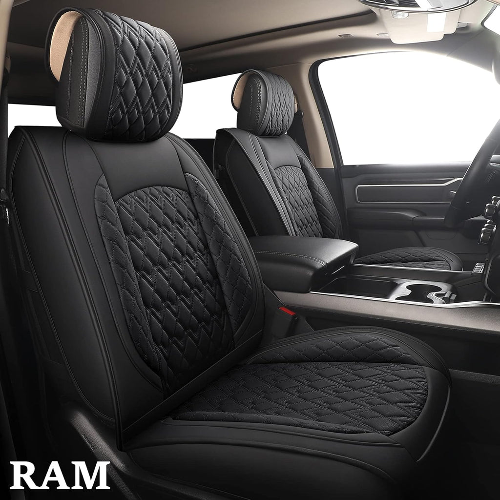 2 Pcs Front Waterproof Synthetic Leather Car Seat Covers O389183