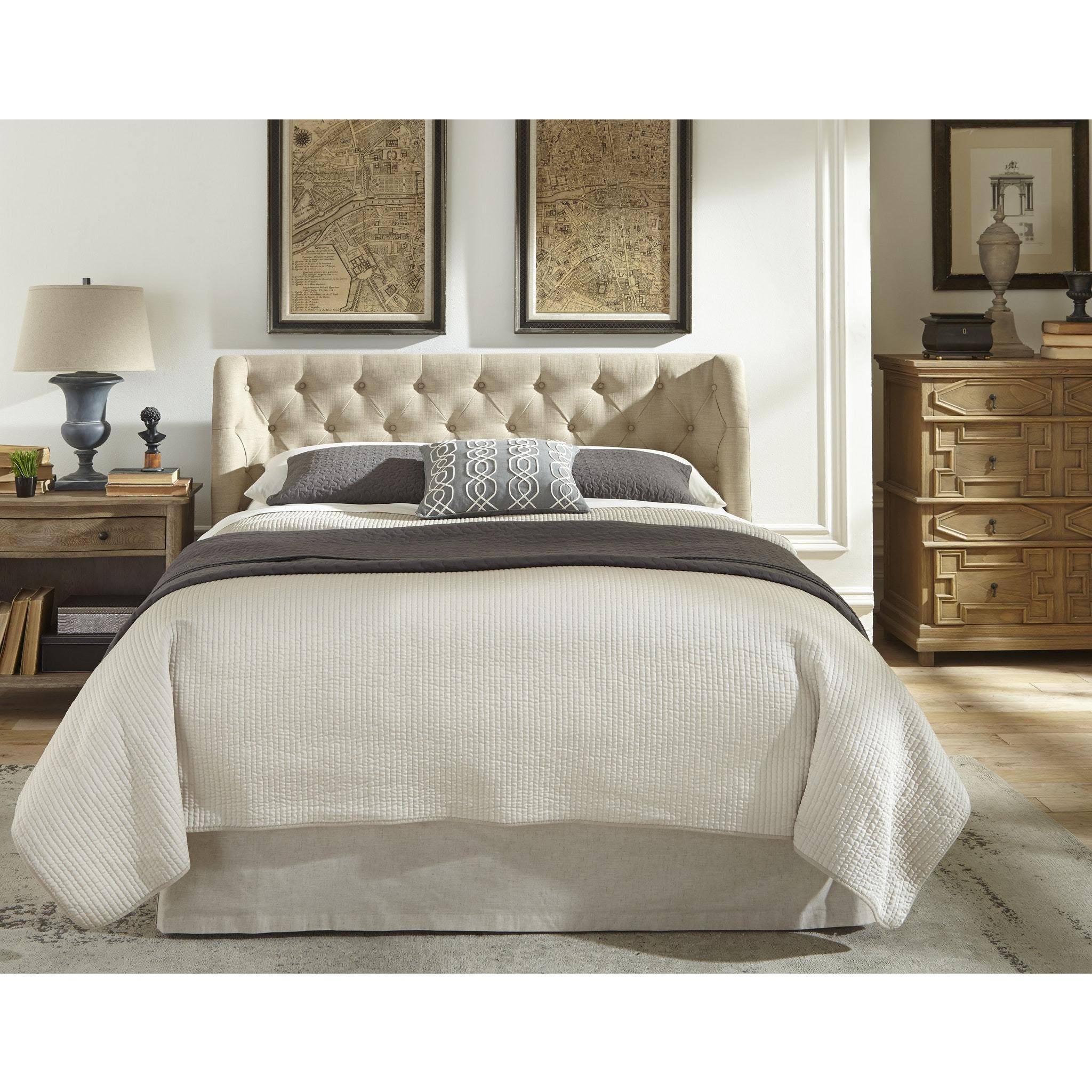 California King-Size Tufted Headboard in Toast Linen Q7208
