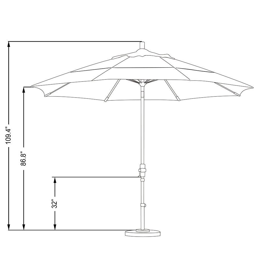 11 ft Market Umbrella with Collar Tilt C17248