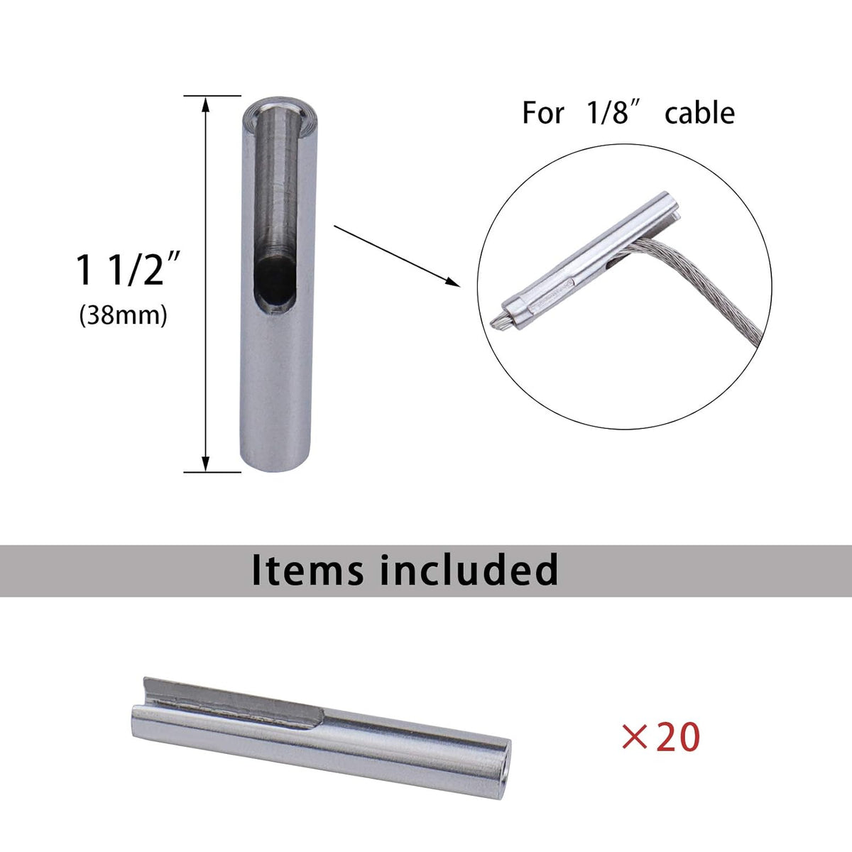1/8 Invisible Cable Railing Kit T316 Stainless Steel Toggle Anchor Terminal Q6149