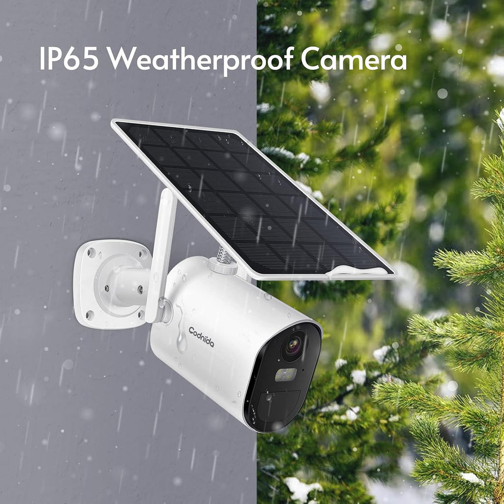 Solar Battery Powered Wireless Security Camera with Motion Detection, 1080P HD, Color Night Vision, IP65 Weatherproof Q140717