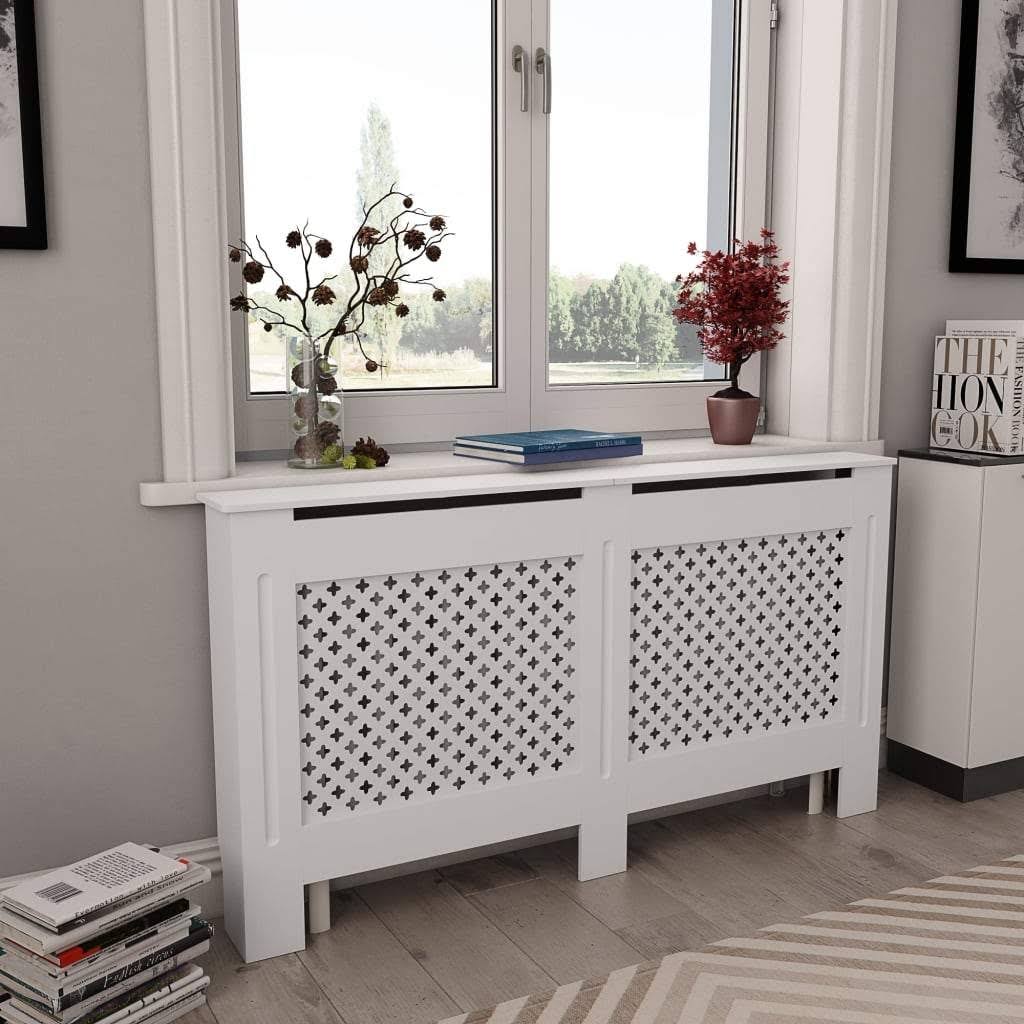 White MDF Radiator Cover D79605