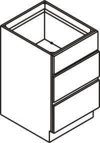 21 inch Wide Drawer Base Kitchen Cabinet Three Drawers Dark Gray Inset Shaker Y567