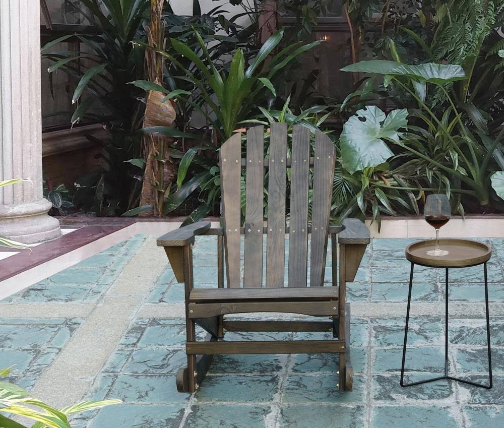 Brown Wooden Rocking Chair S3277
