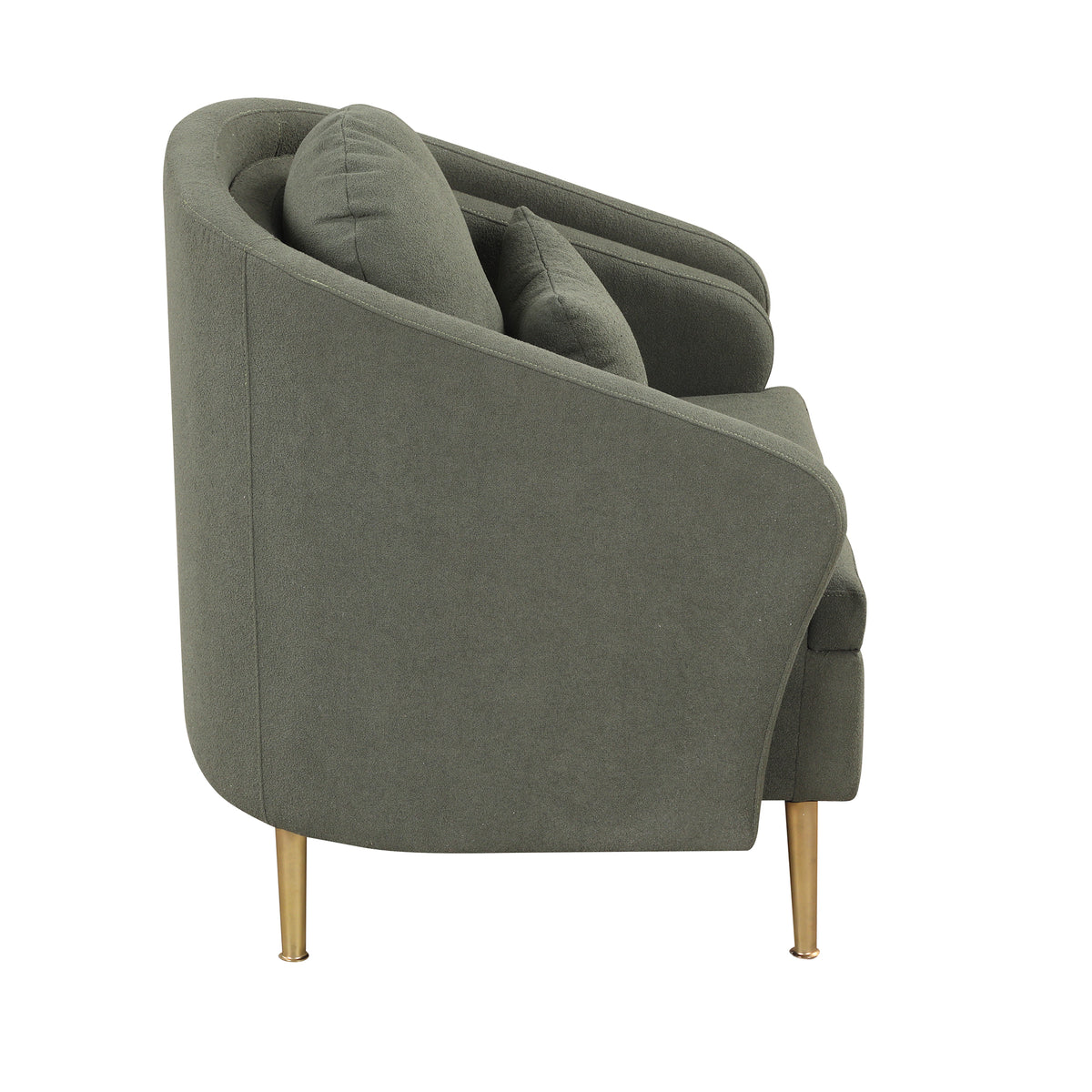 Seaweed Green Upholstered Accent Chair with Metal Legs Q345