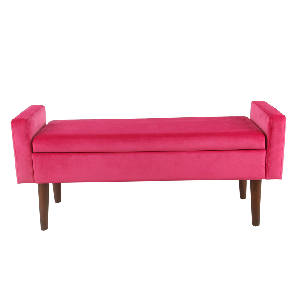 Pink Velvet Storage Bench E44326