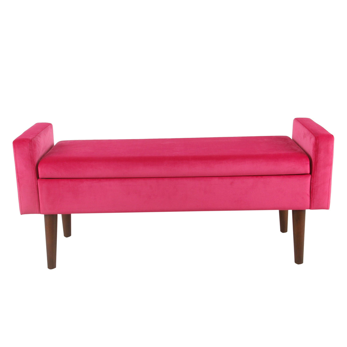 Pink Velvet Storage Bench E44326