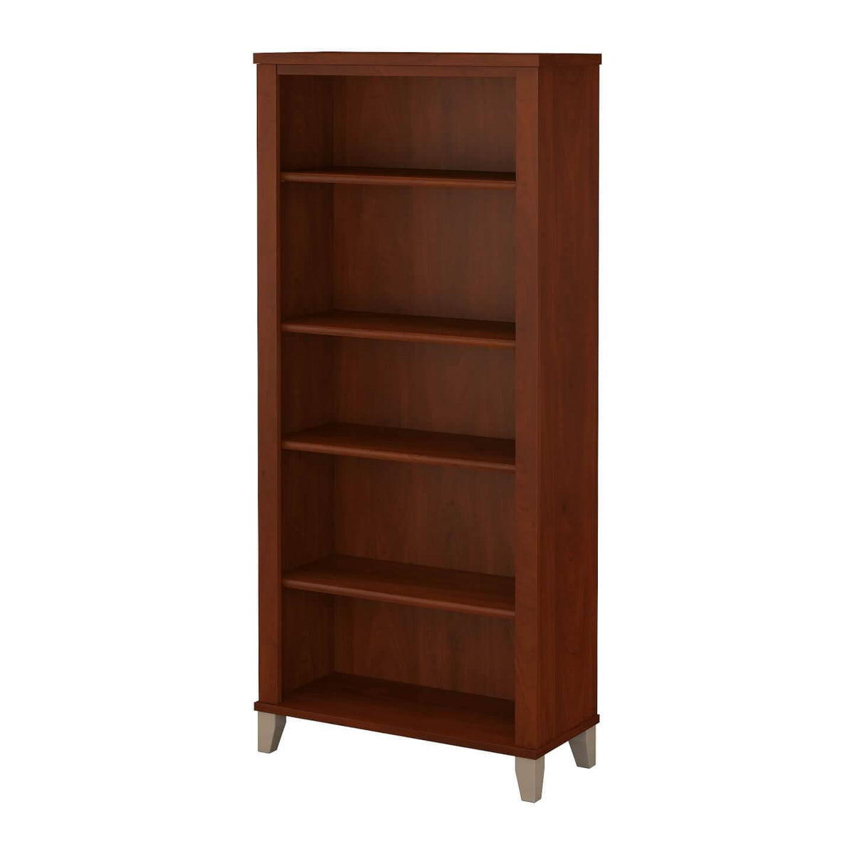 5-Shelf Bookcase in Storm Gray and White F5519