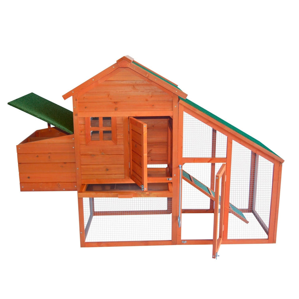 Large Wooden Chicken Coop with Outdoor Runs U403372