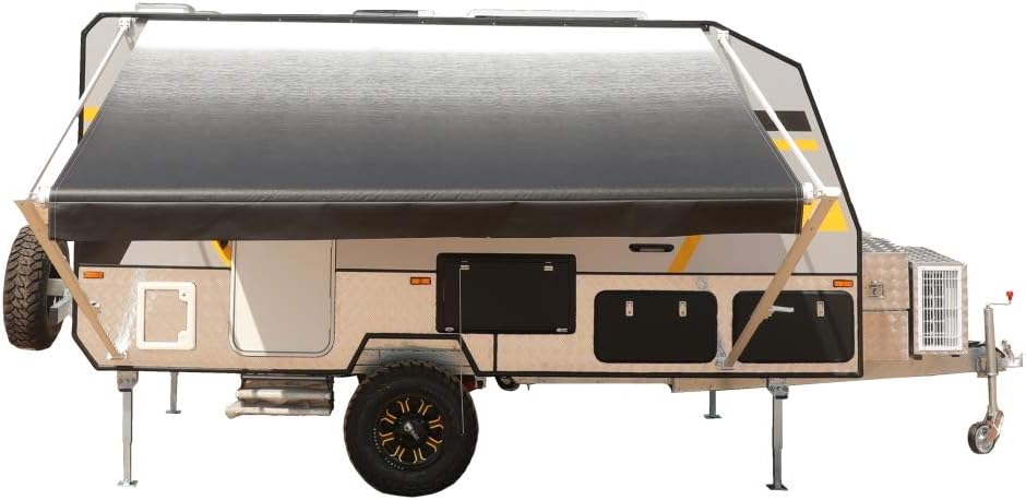 Black Fade Manual Retractable RV Trailer Awning X149045