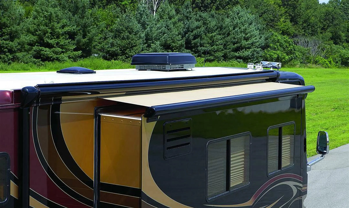 Black Solid RV Slide-Out Automatic Awning B714042
