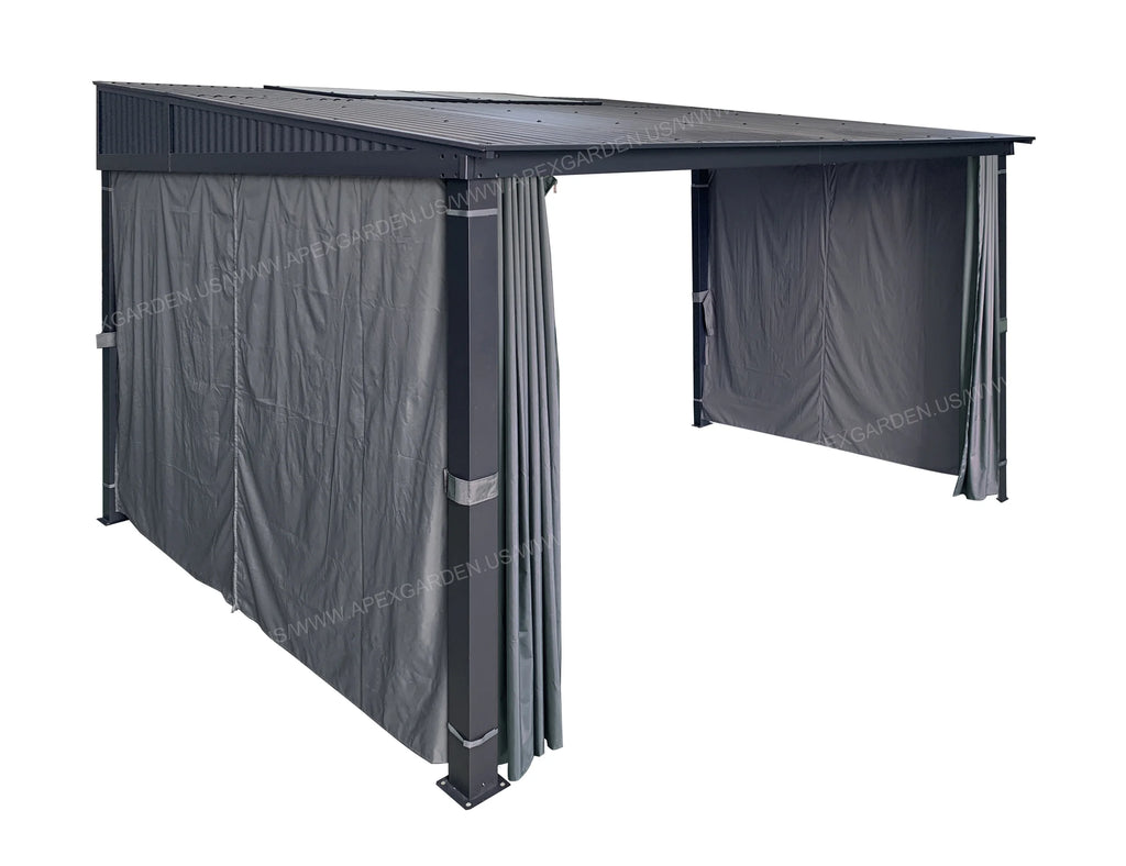 10' x 12' 3-Sided Privacy Curtain Set for Wall-Mounted Sun Shelter P802283