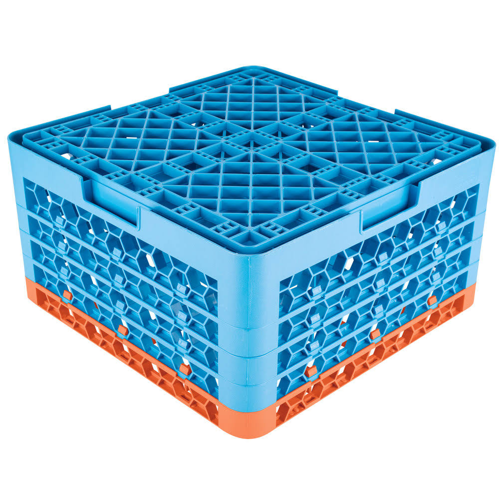 16 Compartment Orange Glass Rack with 4 Extenders P2363