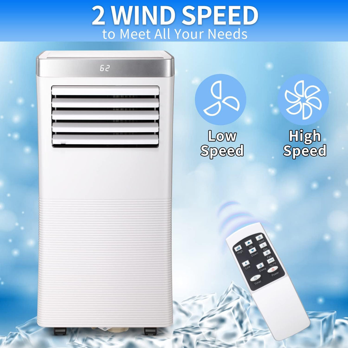 White Portable Air Conditioner with Remote Control D40200