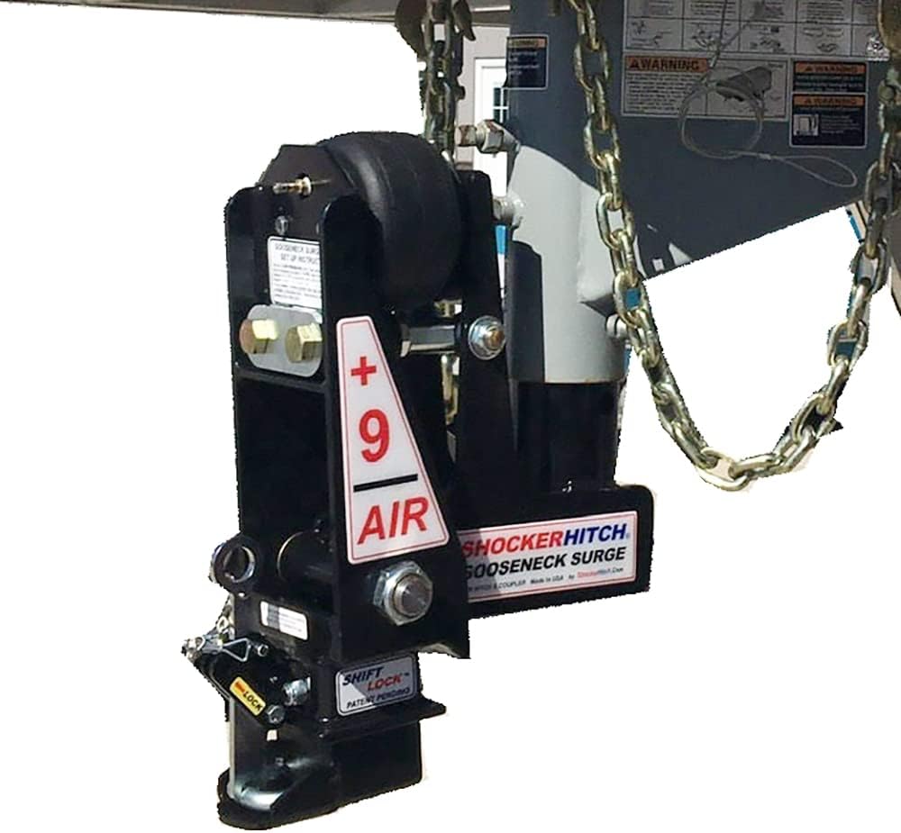 Gooseneck Air Hitch & Coupler, Round 3-15/16" Angled Pin 30K Coupler 9" Offset J948