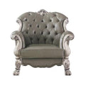 Bone White Faux Leather Arm Chair F645743