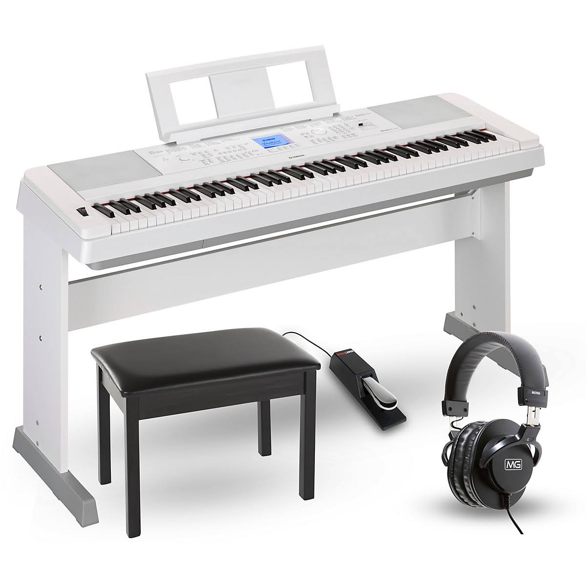 DGX-660 88-Key Portable Grand Piano Package White A1222
