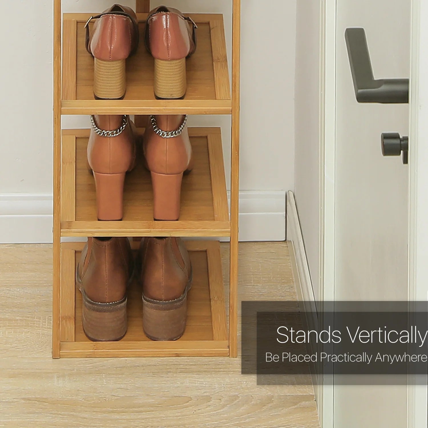 Bamboo 8 Tiers Corner Shoes Rack F69883