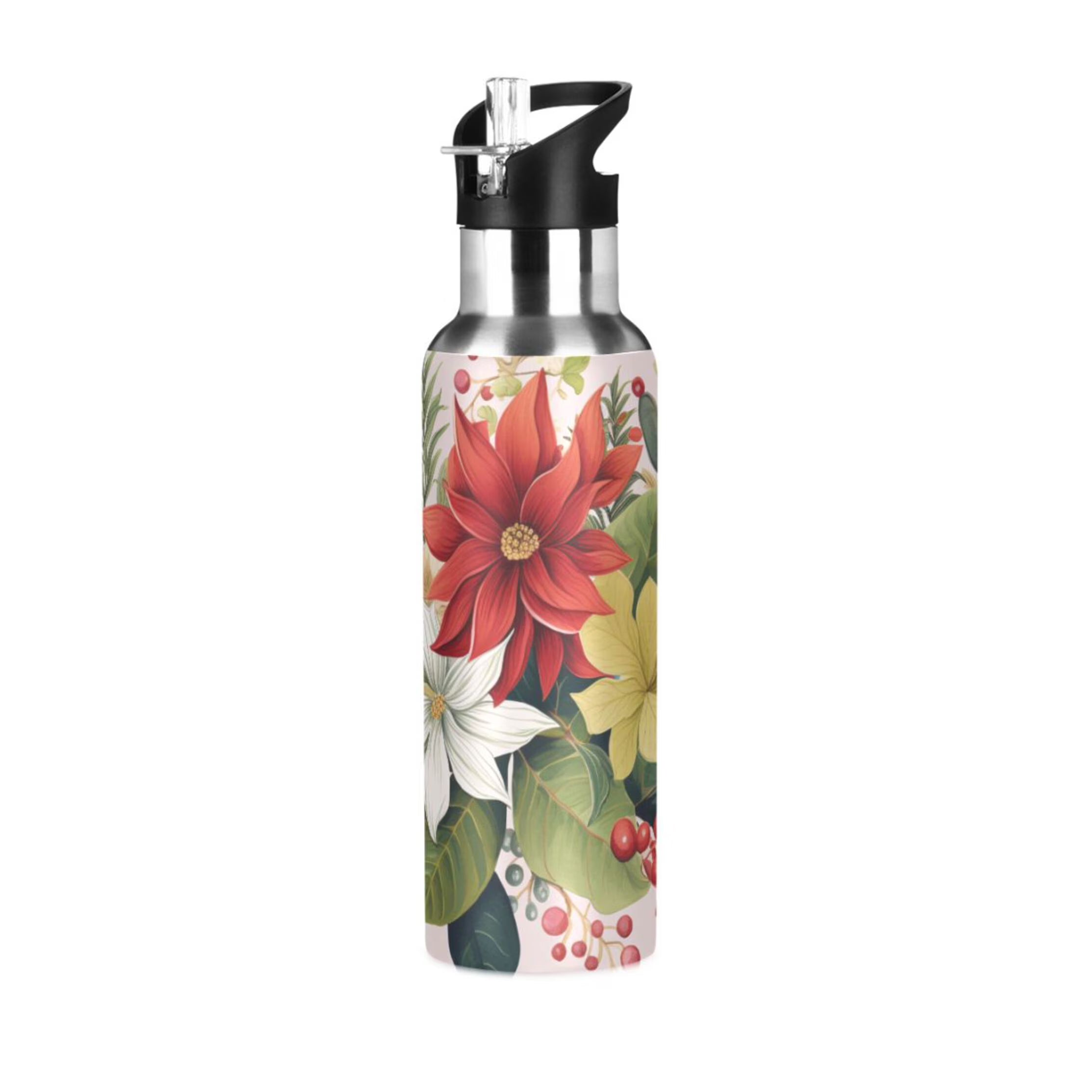 20 oz Insulated Stainless Steel Water Bottle with Straw Lid U558