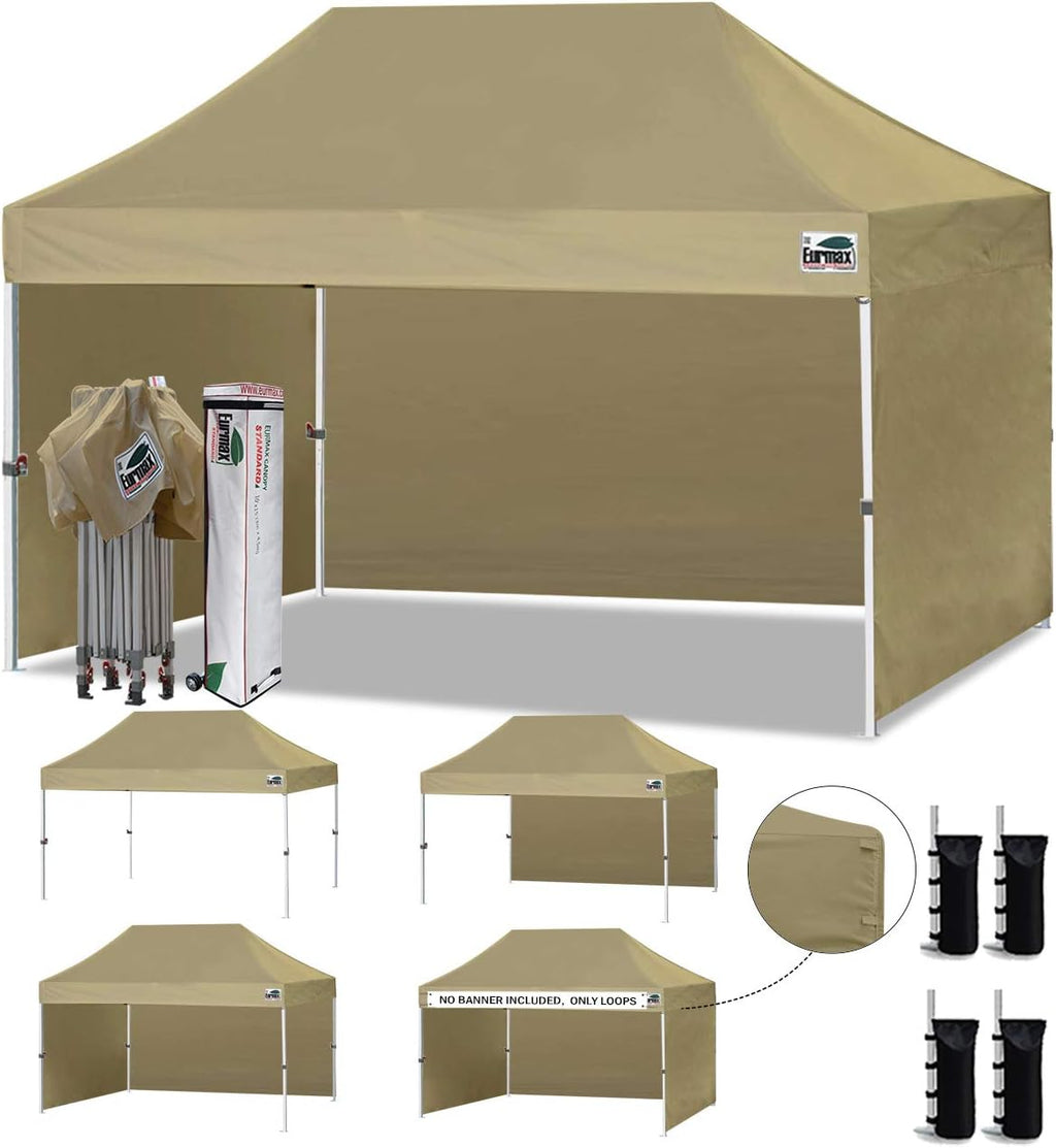 10'x10' Pop-up Canopy Tent with 4 Removable Side Walls and Roller Bag F578160