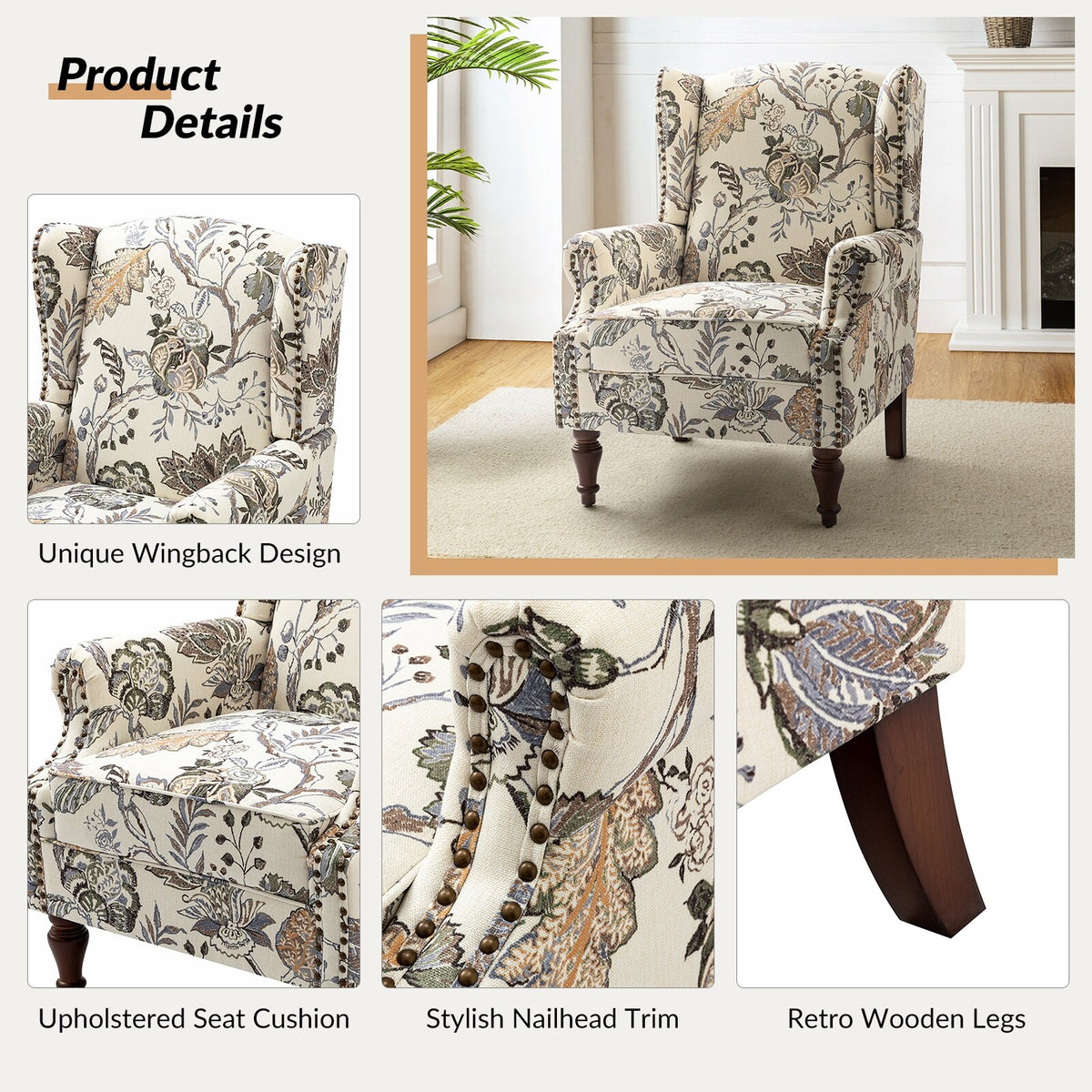 Transitional Style Armchair with Spindle Legs Set of 2 B209820