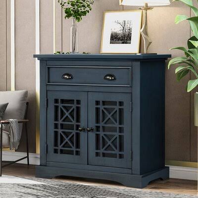 Antique Navy 2 Door Accent Cabinet I5468