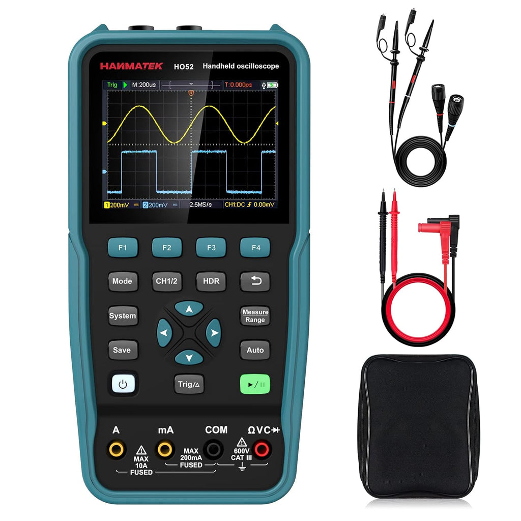 Handheld Digital Oscilloscope 100Mhz Bandwidth 2 Channels 3.5TFT Mini Oscilloscope D49994