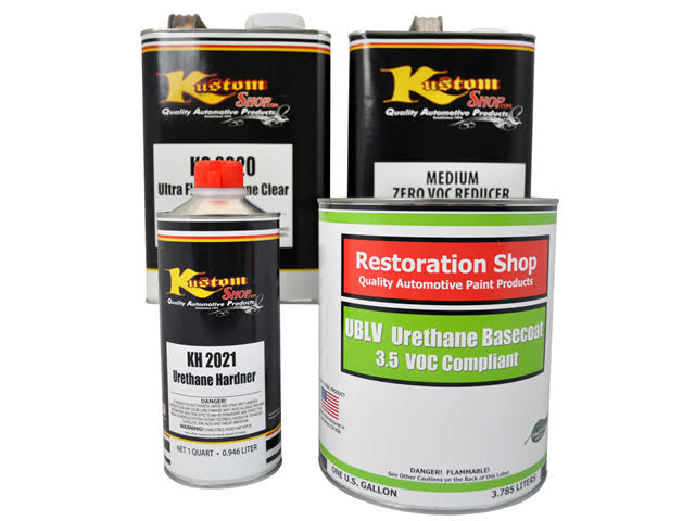 Carmine Red Low VOC Urethane Basecoat Clearcoat Car Auto Paint Complete Medium Gallon Kit M4497