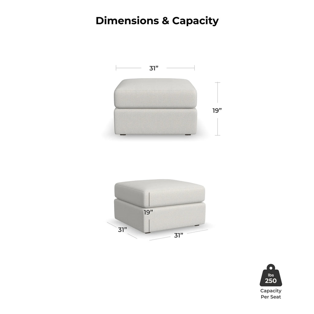 Light Tan Fabric Ottoman K355
