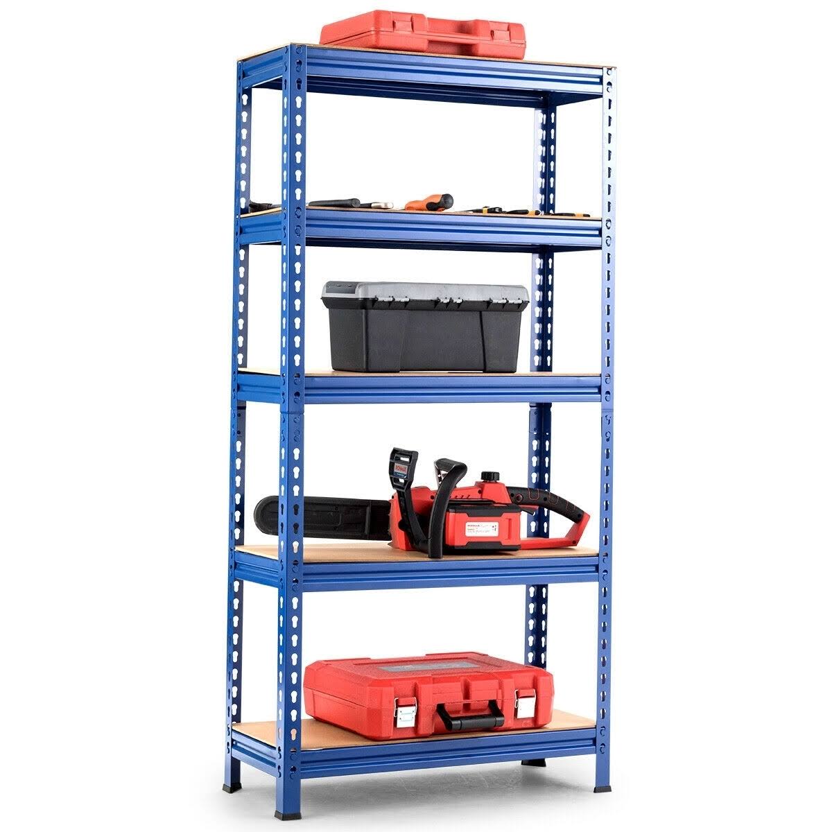 Blue 5-Tier Steel Heavy Duty Storage Shelving Unit K3199