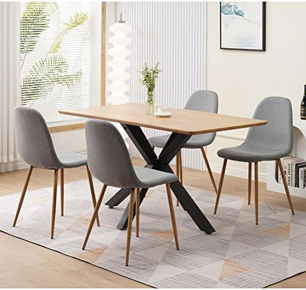 Dining Chairs Set of 4 PU Faux Leather with Metal Legs Q5934