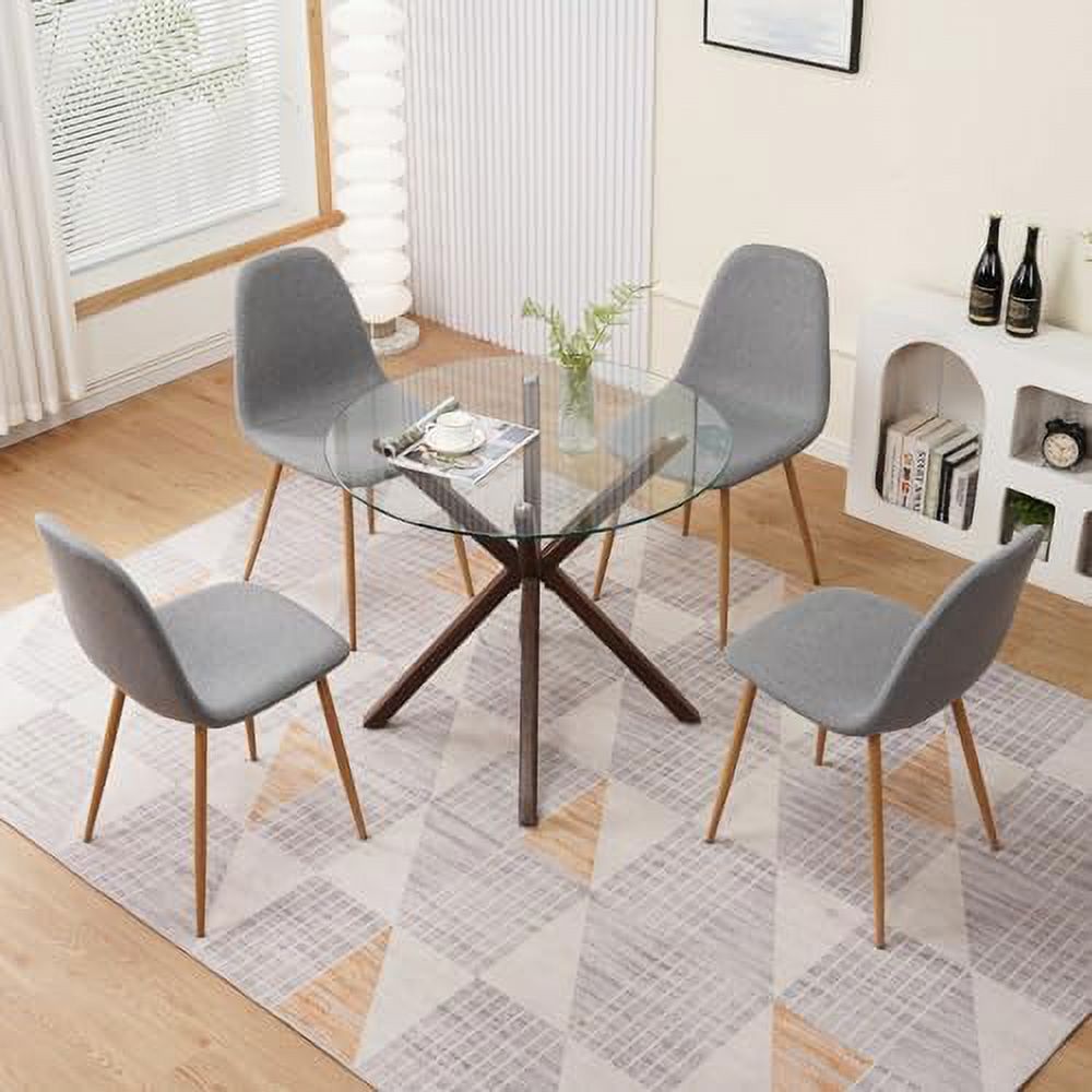 Dining Chairs Set of 4 PU Faux Leather with Metal Legs Q5934
