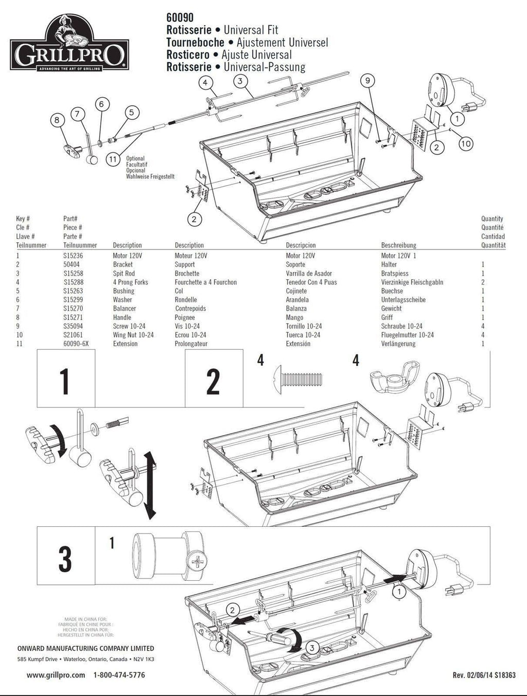 Universal Heavy Duty Rotisserie Kit for Grills A3945