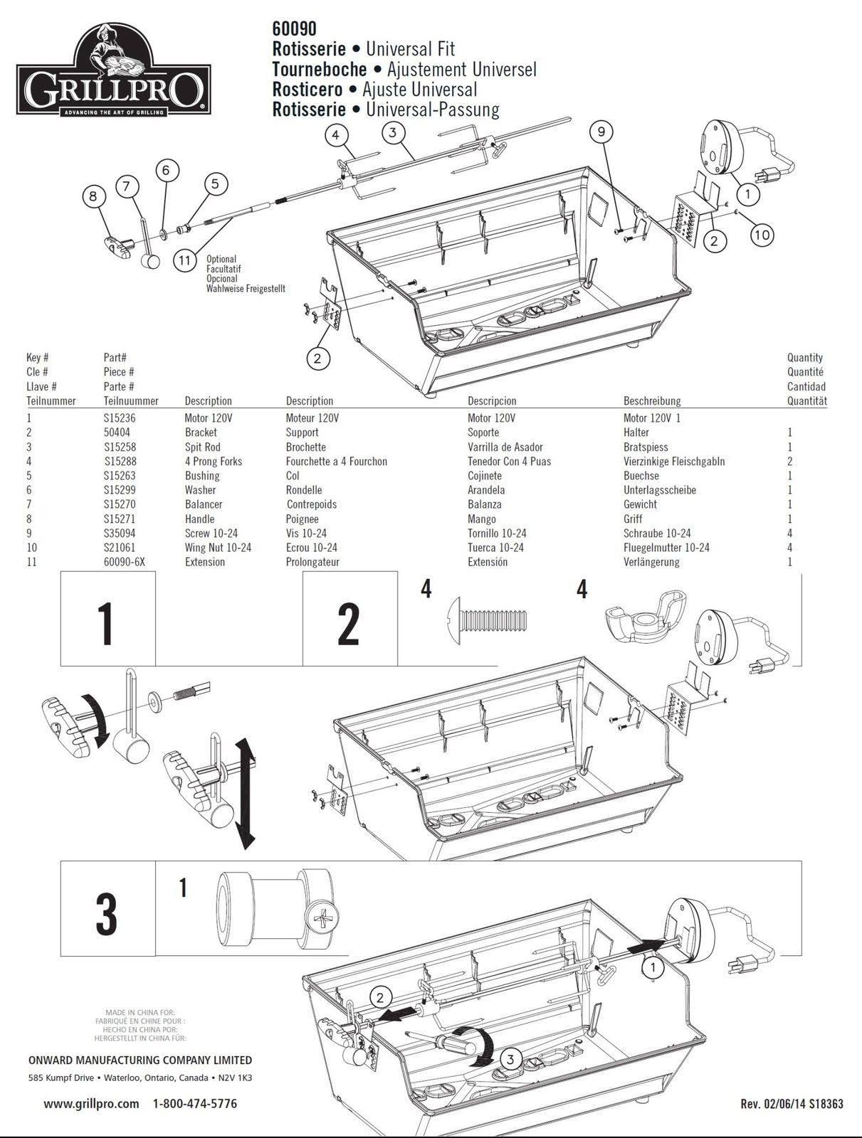 Universal Heavy Duty Rotisserie Kit for Grills A3945