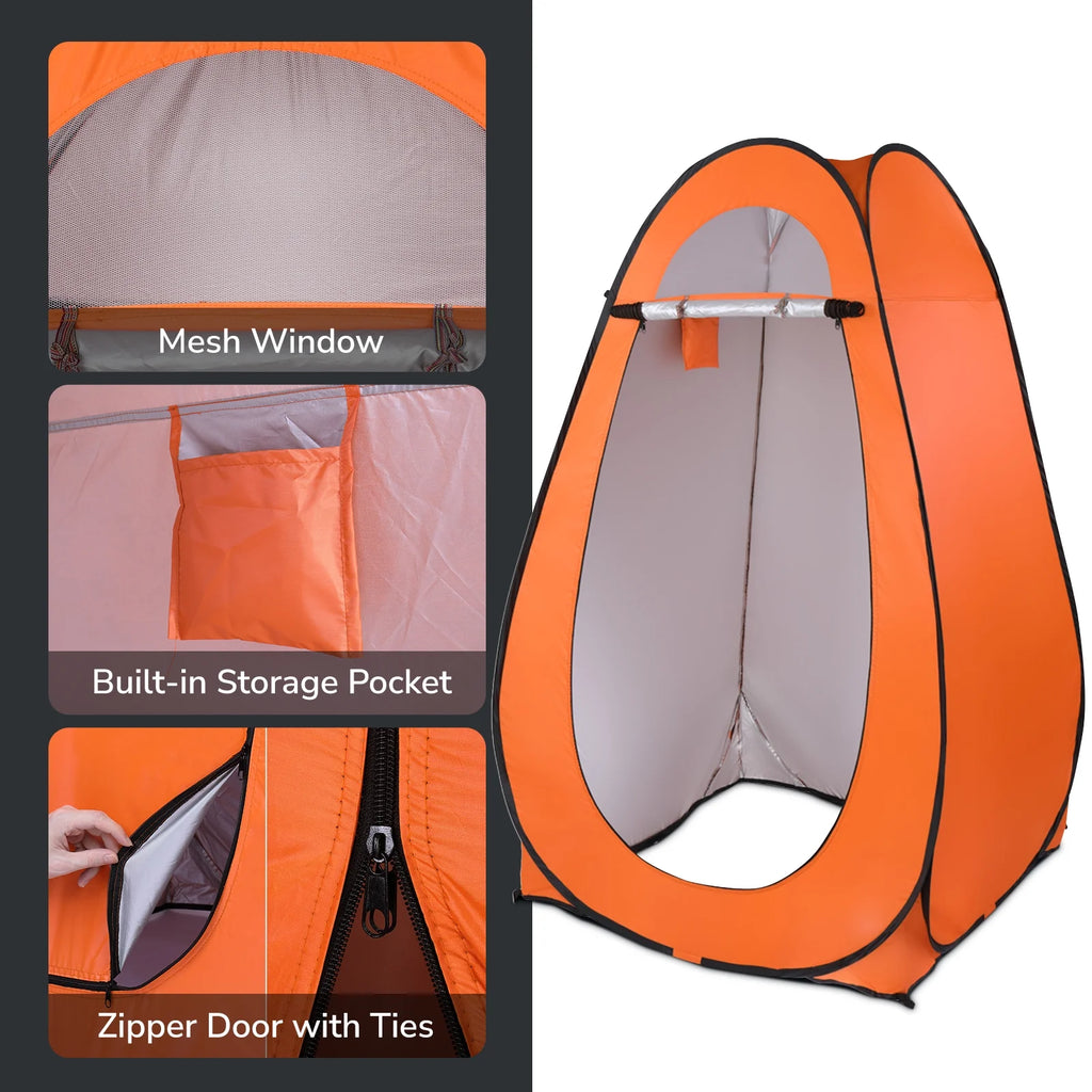 Orange Pop Up Shower Tent with Carrying Bag R847