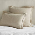 Linen Duvet Cover & Shams, Euro Sham, Flax Z9640