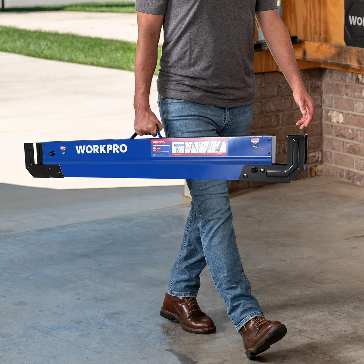 Folding Sawhorse 2-Pack Adjustable Heavy Duty 3000 lbs Load Capacity O375