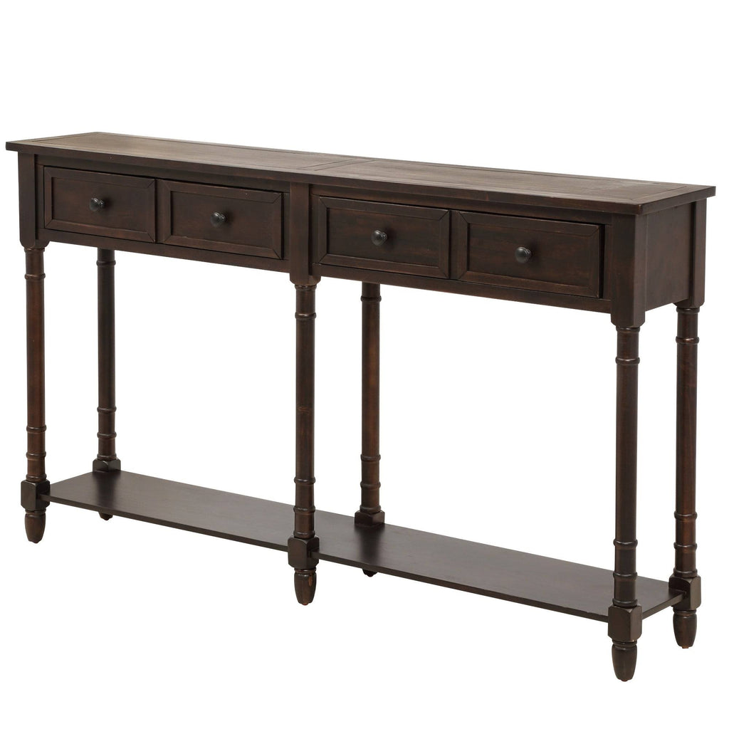 Old Pine 2-Drawer Console Table with Bottom Shelf B9869
