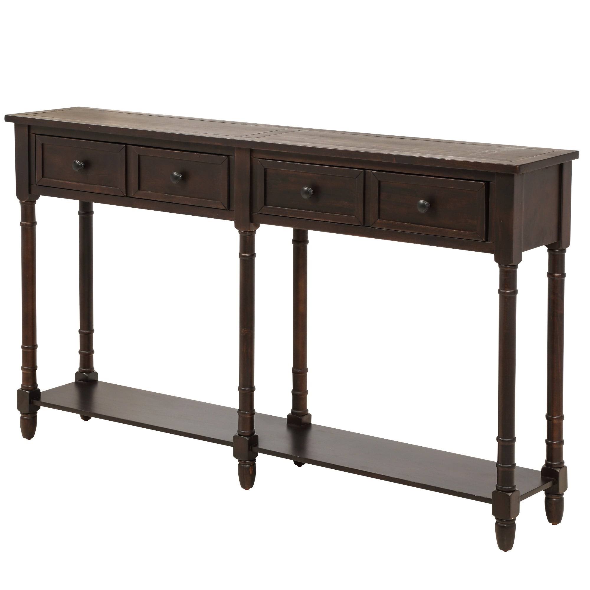 Old Pine 2-Drawer Console Table with Bottom Shelf B9869