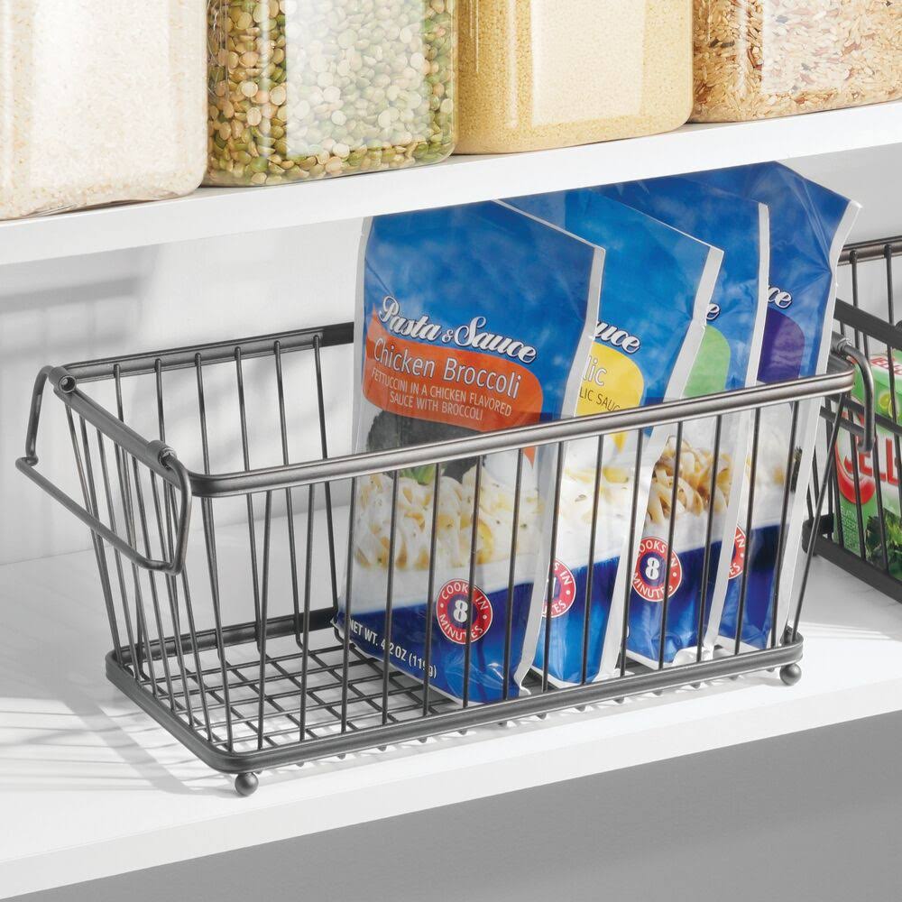 Stackable Metal Food Storage Basket with Handles E400787