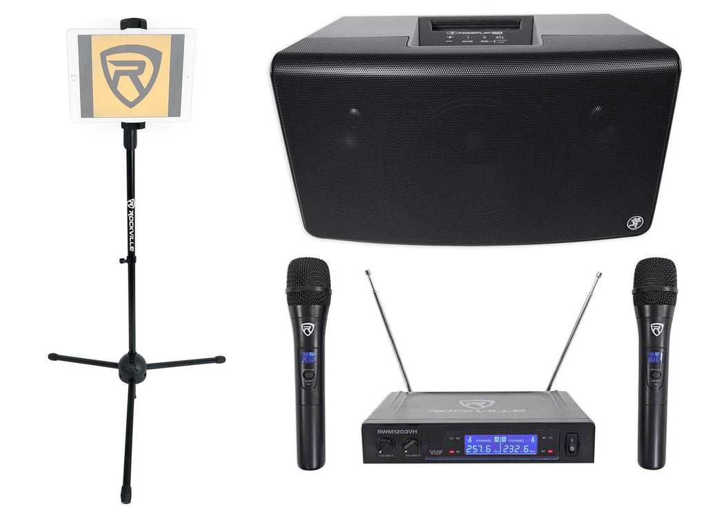 Bluetooth Karaoke Machine System with Stand and 2 Wireless Mics L463